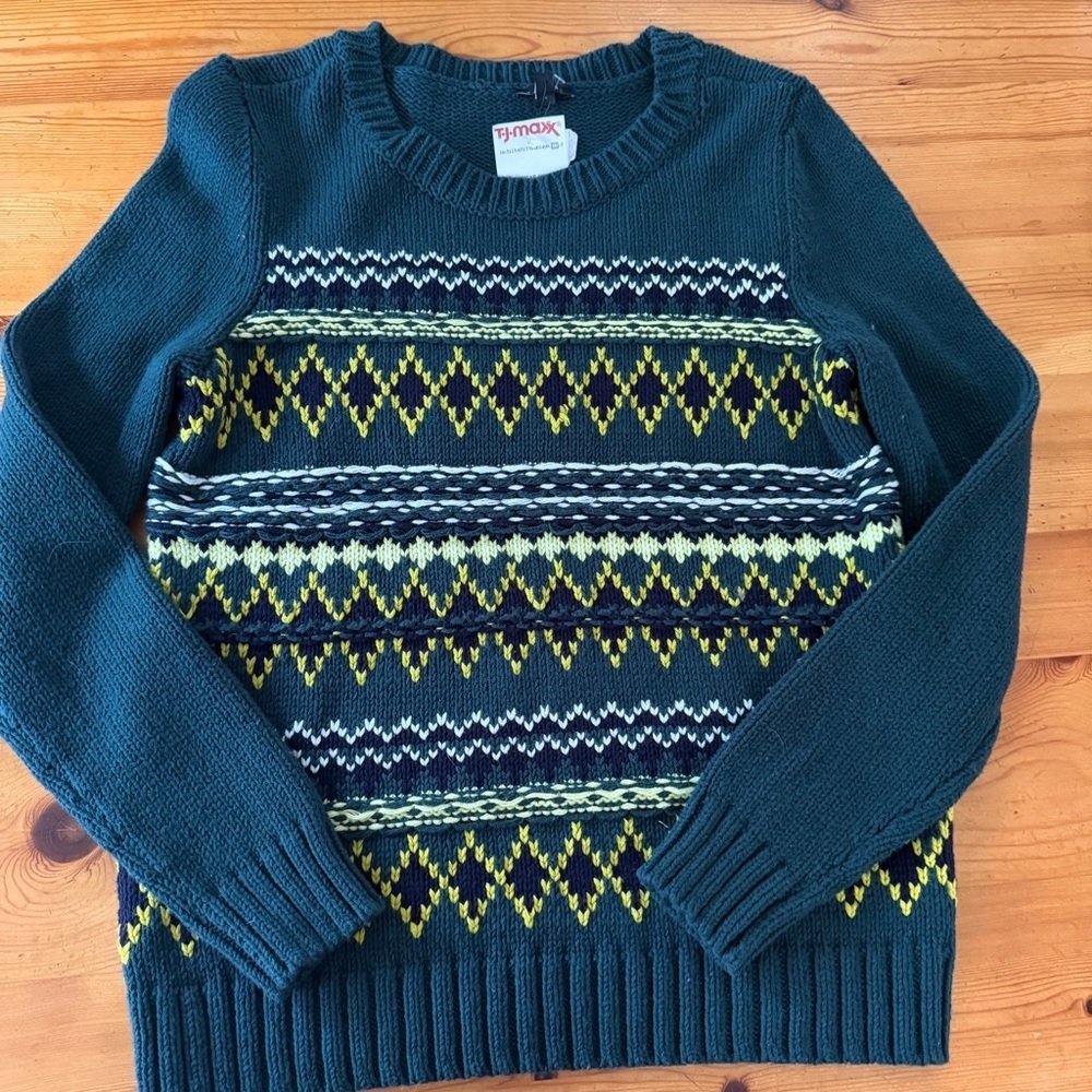 TALBOTS Women's Diamond Fair
Isle Crewneck Sweater Size
Small NWT chunky - Picture 5 of 6